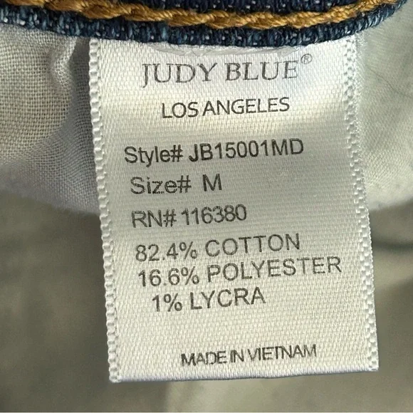 Judy Blue Tulip Distressed Jean Shorts Layered Leg Size Medium - Picture 7 of 11